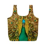 Peacock Feather Bird Peafowl Full Print Recycle Bag (M) Front