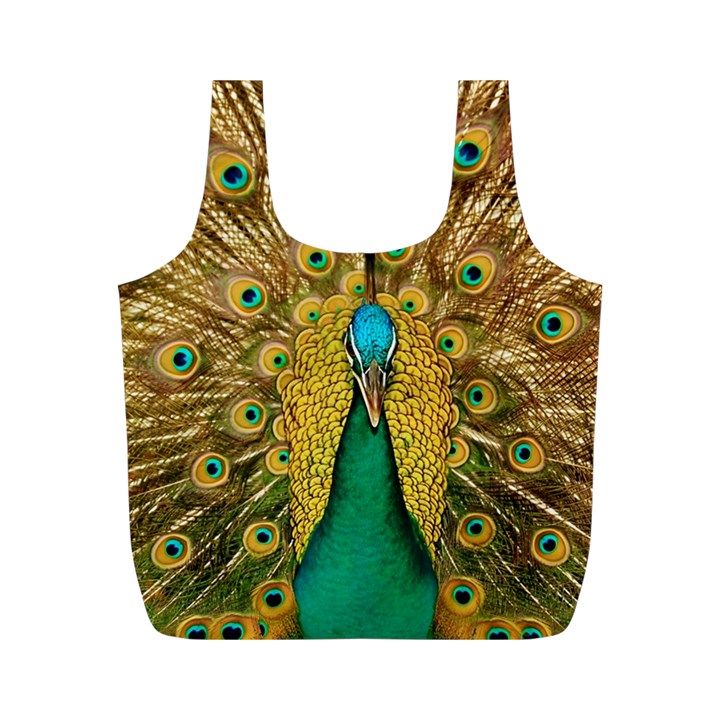 Peacock Feather Bird Peafowl Full Print Recycle Bag (M)