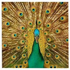 Peacock Feather Bird Peafowl Wooden Puzzle Square by Cemarart