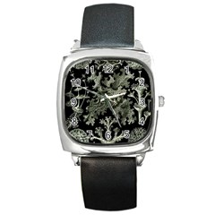 Weave Haeckel Lichenes Photobionten Square Metal Watch by Cemarart