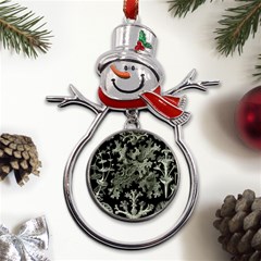 Weave Haeckel Lichenes Photobionten Metal Snowman Ornament by Cemarart