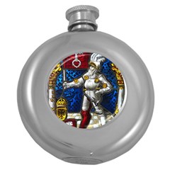 Knight Armor Round Hip Flask (5 Oz) by Cemarart