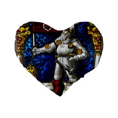 Knight Armor Standard 16  Premium Flano Heart Shape Cushions by Cemarart