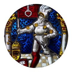 Knight Armor Round Glass Fridge Magnet (4 Pack) by Cemarart