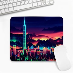 Cityscape Building Painting 3d City Illustration Large Mousepad by Bedest