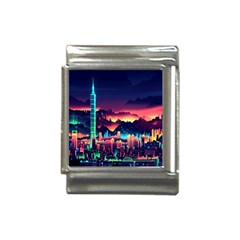 Cityscape Building Painting 3d City Illustration Italian Charm (13mm) by Bedest