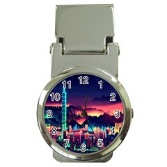 Cityscape Building Painting 3d City Illustration Money Clip Watches by Bedest