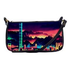 Cityscape Building Painting 3d City Illustration Shoulder Clutch Bag by Bedest