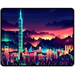 Cityscape Building Painting 3d City Illustration Fleece Blanket (Medium) 60 x50  Blanket Front