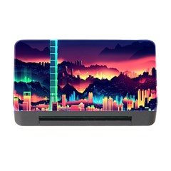 Cityscape Building Painting 3d City Illustration Memory Card Reader With Cf