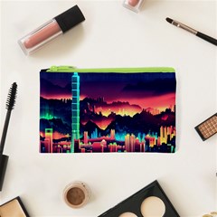 Cityscape Building Painting 3d City Illustration Cosmetic Bag (xs) by Bedest