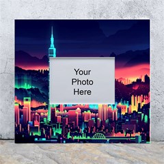 Cityscape Building Painting 3d City Illustration White Wall Photo Frame 5  X 7  by Bedest