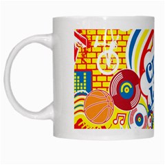 Colorful City Life Horizontal Seamless Pattern Urban City White Mug by Bedest