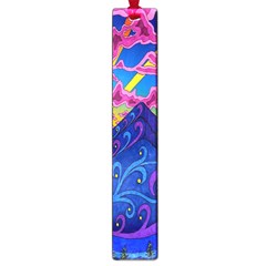 Blue And Purple Mountain Painting Psychedelic Colorful Lines Large Book Marks by Bedest