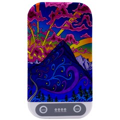 Blue And Purple Mountain Painting Psychedelic Colorful Lines Sterilizers by Bedest