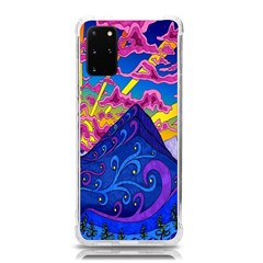 Blue And Purple Mountain Painting Psychedelic Colorful Lines Samsung Galaxy S20plus 6 7 Inch Tpu Uv Case by Bedest