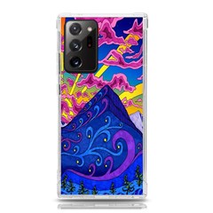 Blue And Purple Mountain Painting Psychedelic Colorful Lines Samsung Galaxy Note 20 Ultra Tpu Uv Case by Bedest