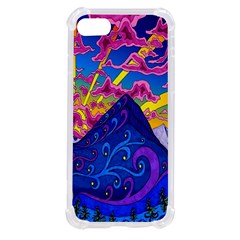 Blue And Purple Mountain Painting Psychedelic Colorful Lines Iphone Se by Bedest