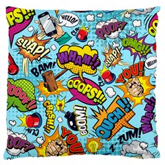 Vintage Tattoos Colorful Seamless Pattern Large Premium Plush Fleece Cushion Case (one Side) by Bedest