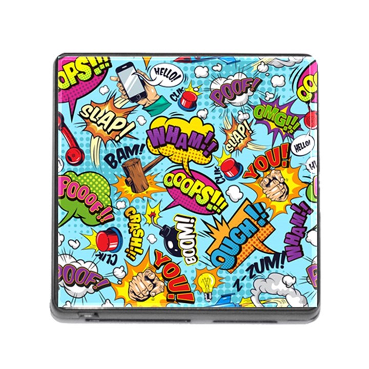 Graffiti Word Seamless Pattern Memory Card Reader (Square 5 Slot)