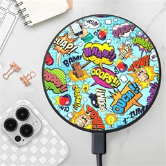 Vintage Tattoos Colorful Seamless Pattern Wireless Fast Charger(black) by Bedest