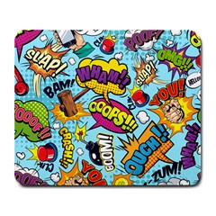 Comic Elements Colorful Seamless Pattern Large Mousepad