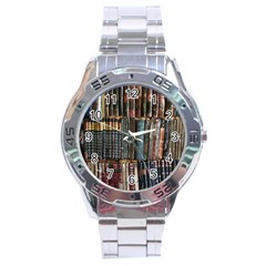 Artistic Psychedelic Hippie Peace Sign Trippy Stainless Steel Analogue Watch by Bedest