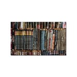 Assorted Title Of Books Piled In The Shelves Assorted Book Lot Inside The Wooden Shelf Sticker Rectangular (100 pack) Front