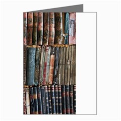 Assorted Title Of Books Piled In The Shelves Assorted Book Lot Inside The Wooden Shelf Greeting Cards (pkg Of 8) by Bedest