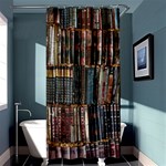 Assorted Title Of Books Piled In The Shelves Assorted Book Lot Inside The Wooden Shelf Shower Curtain 36  x 72  (Stall)  Curtain(36 X72 )