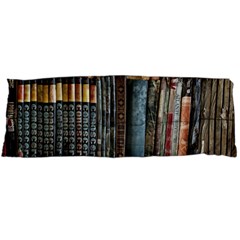 Assorted Title Of Books Piled In The Shelves Assorted Book Lot Inside The Wooden Shelf Body Pillow Case (dakimakura) by Bedest