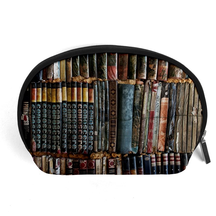 Assorted Title Of Books Piled In The Shelves Assorted Book Lot Inside The Wooden Shelf Accessory Pouch (Large)