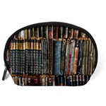 Assorted Title Of Books Piled In The Shelves Assorted Book Lot Inside The Wooden Shelf Accessory Pouch (Large) Back