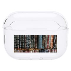 Assorted Title Of Books Piled In The Shelves Assorted Book Lot Inside The Wooden Shelf Hard Pc Airpods Pro Case by Bedest