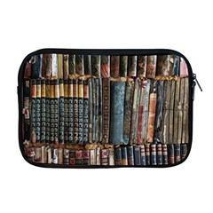 Assorted Title Of Books Piled In The Shelves Assorted Book Lot Inside The Wooden Shelf Apple Macbook Pro 17  Zipper Case by Bedest