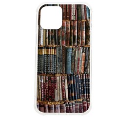 Assorted Title Of Books Piled In The Shelves Assorted Book Lot Inside The Wooden Shelf Iphone 12 Pro Max Tpu Uv Print Case by Bedest