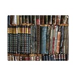 Assorted Title Of Books Piled In The Shelves Assorted Book Lot Inside The Wooden Shelf Premium Plush Fleece Blanket (Mini) 35 x27  Blanket Front