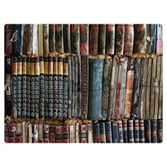 Assorted Title Of Books Piled In The Shelves Assorted Book Lot Inside The Wooden Shelf Premium Plush Fleece Blanket (extra Small) by Bedest