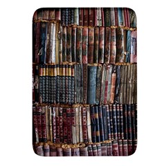 Assorted Title Of Books Piled In The Shelves Assorted Book Lot Inside The Wooden Shelf Rectangular Glass Fridge Magnet (4 Pack) by Bedest