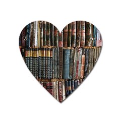 Pile Of Books Photo Of Assorted Book Lot Backyard Antique Store Heart Magnet by Bedest