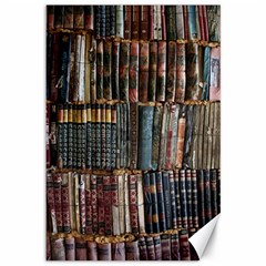 Pile Of Books Photo Of Assorted Book Lot Backyard Antique Store Canvas 12  X 18  by Bedest