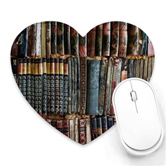 Pile Of Books Photo Of Assorted Book Lot Backyard Antique Store Heart Mousepad by Bedest