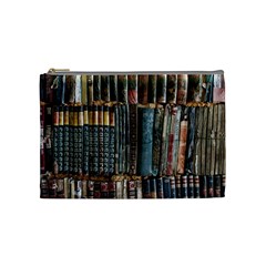 Pile Of Books Photo Of Assorted Book Lot Backyard Antique Store Cosmetic Bag (medium) by Bedest