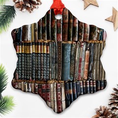 Pile Of Books Photo Of Assorted Book Lot Backyard Antique Store Ornament (snowflake) by Bedest