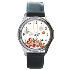 Merry Christmas  Round Metal Watch by bego