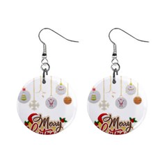 Merry Christmas  Mini Button Earrings by bego