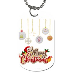 Merry Christmas  Dog Tag (one Side) by bego