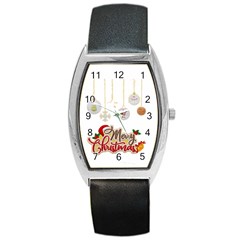 Merry Christmas  Barrel Style Metal Watch by bego