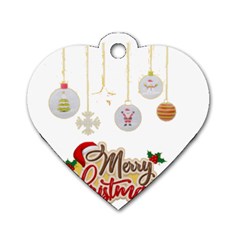 Merry Christmas  Dog Tag Heart (one Side) by bego