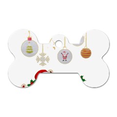 Merry Christmas  Dog Tag Bone (one Side) by bego